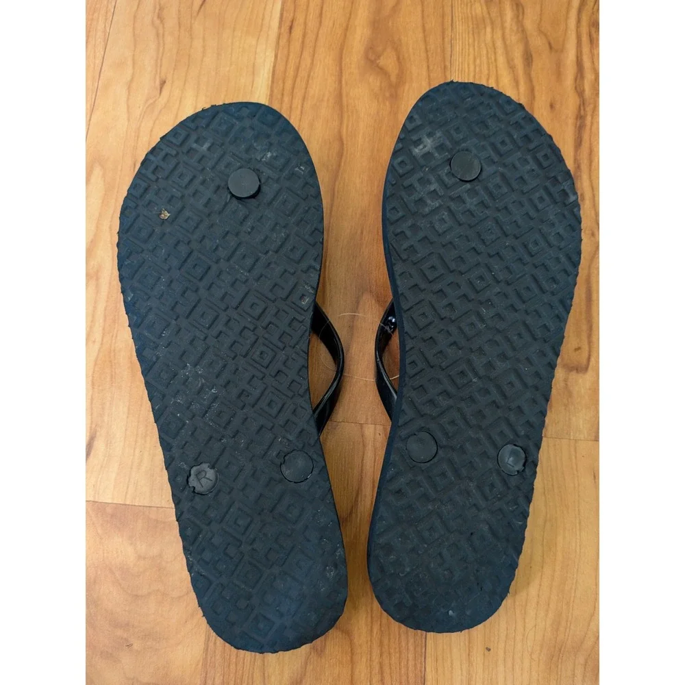 Tory Burch Flip Flops Women 7.5-8 Designer Preppy Resortwear Luxury Logo Sandal